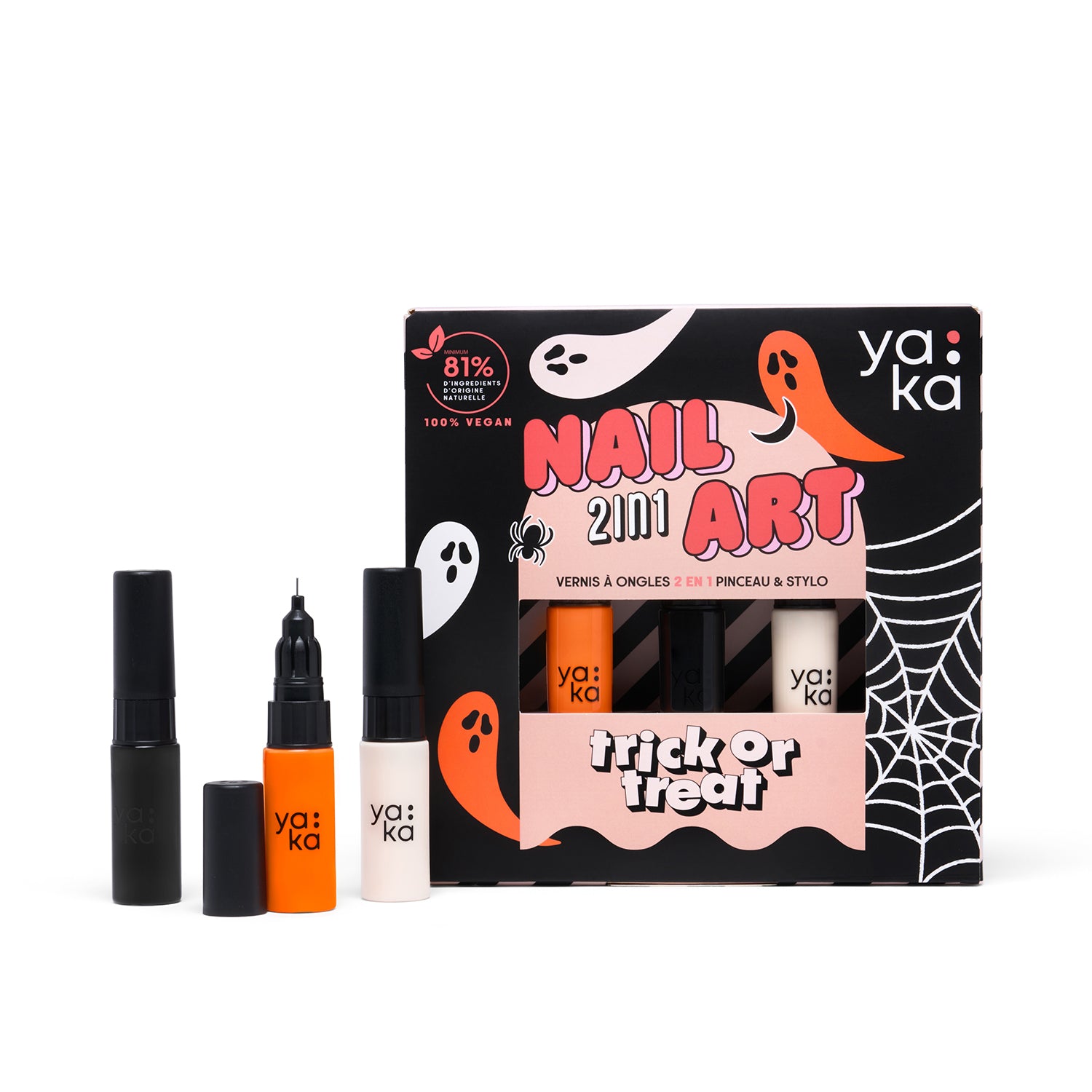 Coffret vernis à ongles spécial nail art YAKA pour des nail art Halloween facile